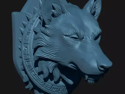 wolf sculpture 3D print model shop