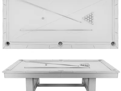 Yukon 8 pool table and two cues 3D model
