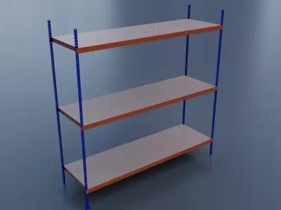 HEAVY DUTY BOLTLESS SHELVING-3Shelves 3D model