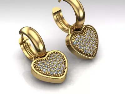 Heart Earring  3D print model