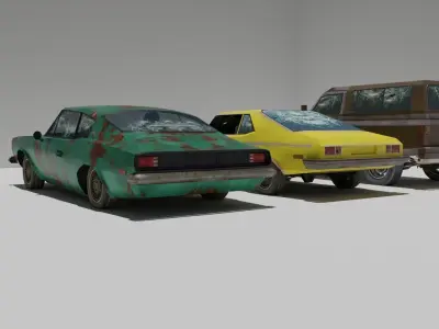 Shanty Car Garage Pack Low-poly 3D model