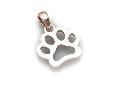 Dog paw pendant 3D print model
