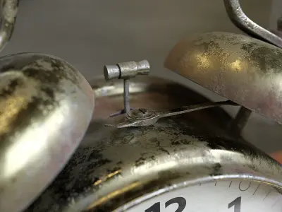 Old Alarm Clock Low-poly 3D model