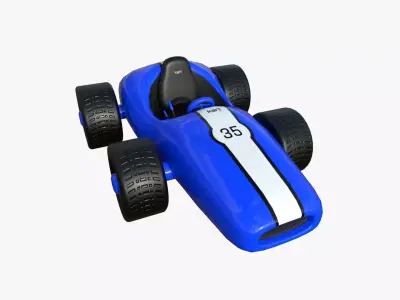 Cartoon Kart F02 Blue - Vehicle Racing Design Low-poly 3D model