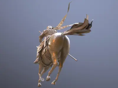 Champion of Chivalry  The Marble Knight Low-poly 3D model