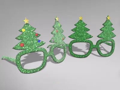 Christmas Glassess Low-poly 3D model