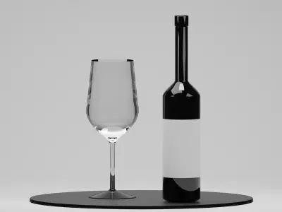wine - bottle  Free low-poly 3D model