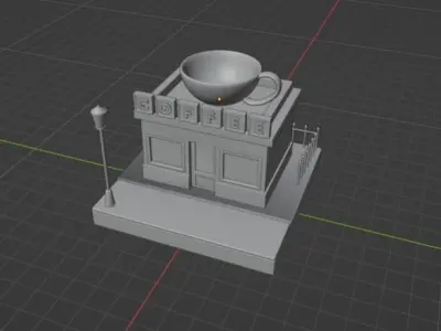 Coffee shop Free low-poly 3D model
