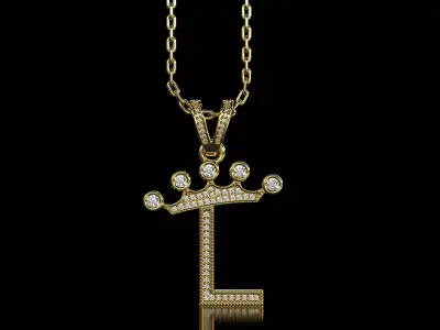 L letter pendant 3D print model