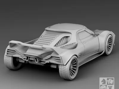 Futuristic sport car 2 3D print model