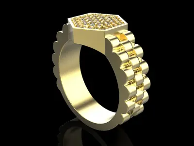 Chain signet ring model 866 3D print model
