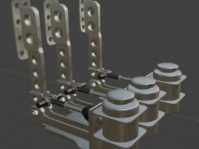Race Car Pedals 3D model