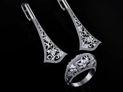 Ring and Earrings 29 3D print model