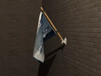 Wall Mount Flag Free 3D model