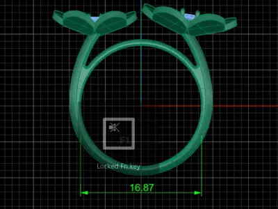 Delicate Double Butterfly Diamond Ring  3D File printing 3D print model