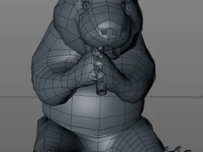 Panda or China bear Low-poly 3D model