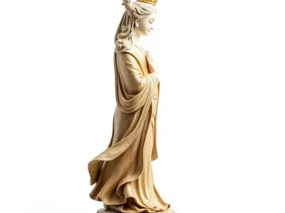 Golden Regal Statue model pack Low-poly 3D model