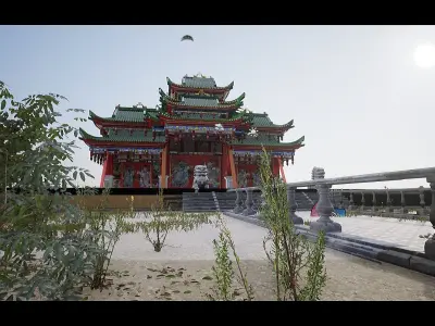 Ancient Mongolian kings great door 3D model