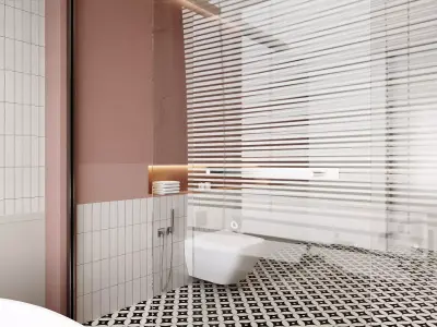 Modern Light-Luxury Bathroom 3D model