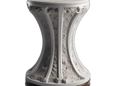 Ornate Stone Pedestal Decor Low-poly 3D model