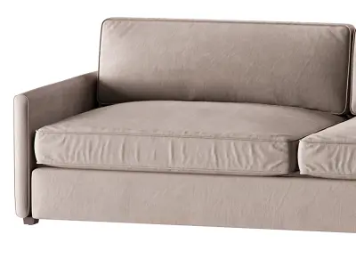 WHITE PERFORMANCE FABRIC SOFA 3D model