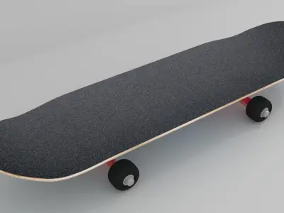 Skateboard hanging on wall Free 3D model