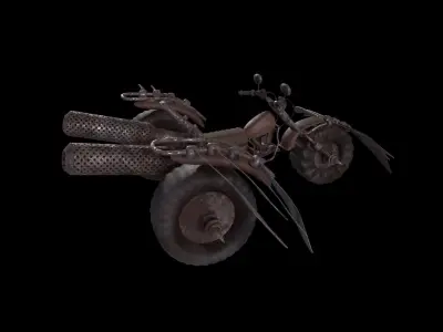 Motorcycle - Game Ready - Low Poly PBR 3D Model  Low-poly 3D model