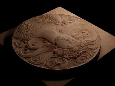 Nymph CNC 3d Print High Relief Sand Casting 3D print model