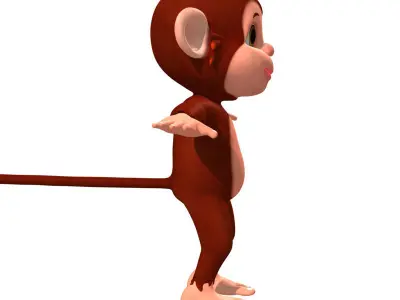 Cartoon Monkey Low-poly 3D model