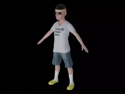 Man Character Old School Small Man 3D model