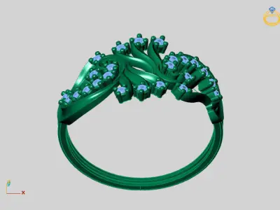 Women Ring Diamond Stone STL 3DM Lightweight Printable 3D print model 70