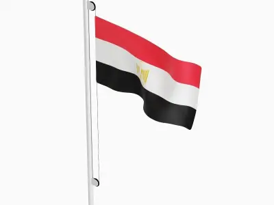 Flag of the Egypt Low-poly 3D model