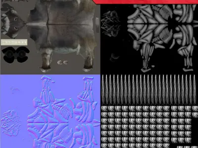 Donkey Animated Low-poly 3D model