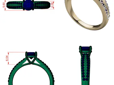 Engagement Wedding Ring 3D print model