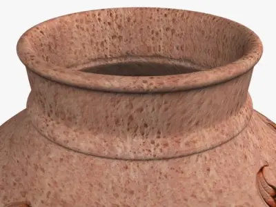 Mud Clay Pot Low-poly 3D model