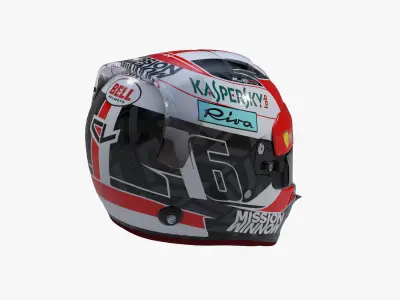 Leclerc helmet 2019 Low-poly 3D model