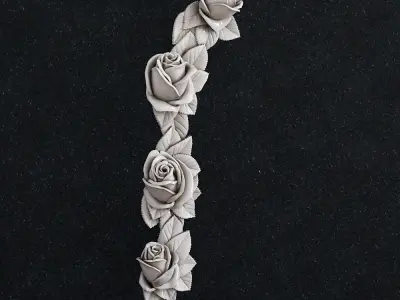 Rose flower pendant 3D print model