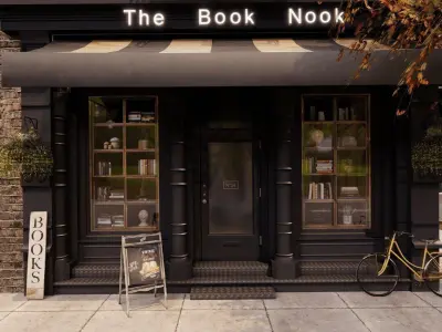 The book nook shop Low-poly 3D model