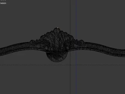Classic Carved Bed 3D model 05 3D model