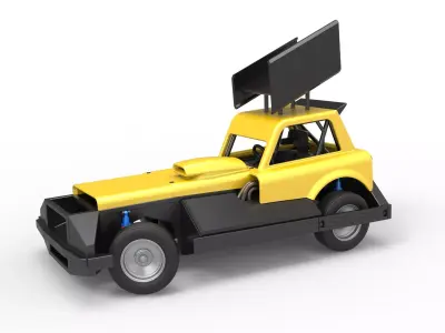 New Zealand Superstock car while turning Version 3 Scale 1 to 25 3D print model