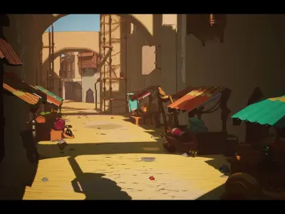 Stylized Indian City Low-poly 3D model