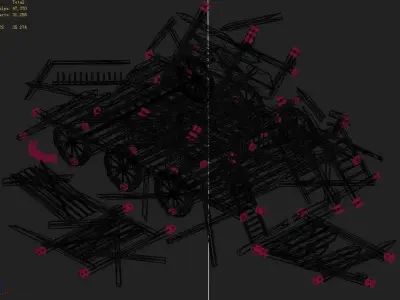 Game Elf Mountain - Broken - Chariot 03 3D model