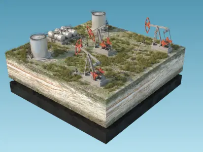 Oil Pumpjack fuel tanks 3D model