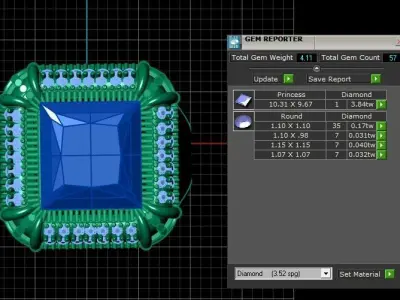red ruby precious engagement ring 3d printable model 3D print model