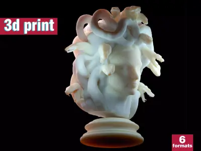 Medusa Bust Mythological Gorgon Head  3D print model