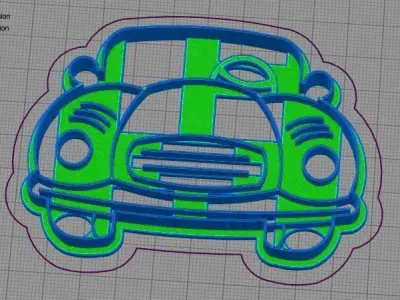 Old Car Cookie Cutter Model 1 3D print model