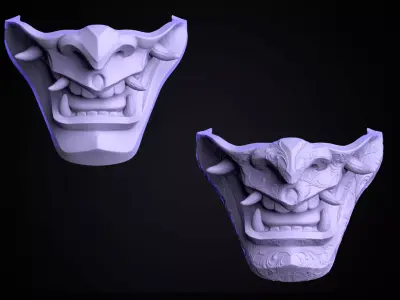 Hannya Oni Samurai Mask 3D print model