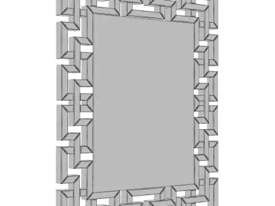 Rectangle Ornate Geometric Wall Mirror WLAO1370 3D model
