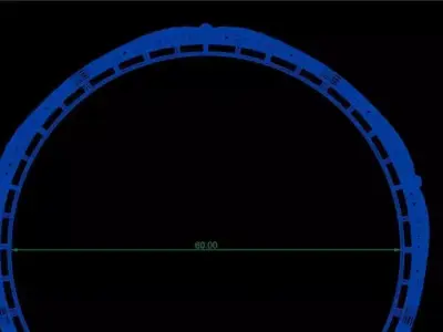 1206 Golden Crest Bangle 60MM-8gm 3D print model