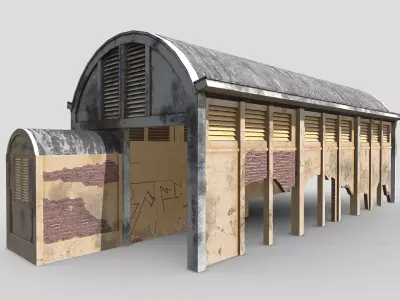 Old Warehouse Low-poly 3D model